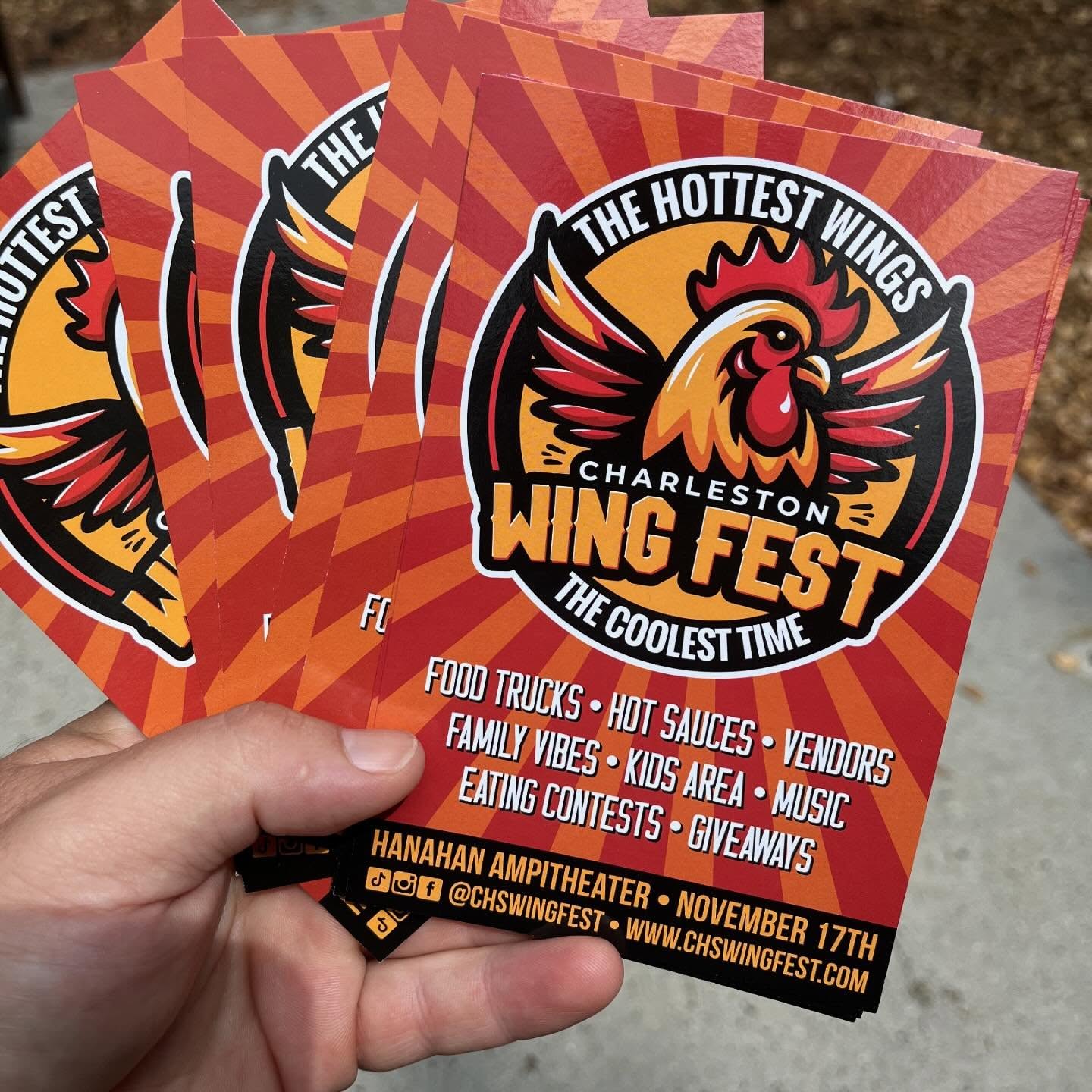 Postcard Flyers for The Charleston Wing Fest